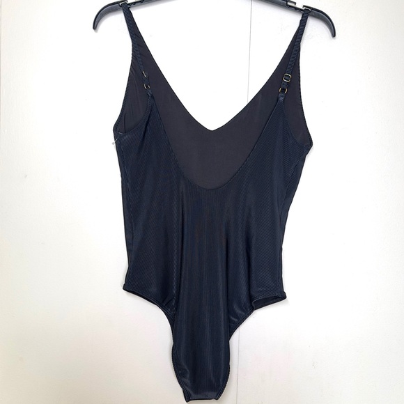 Beach Riot Reese One Piece Ribbed Core Collection Size Large Black - Picture 11 of 16